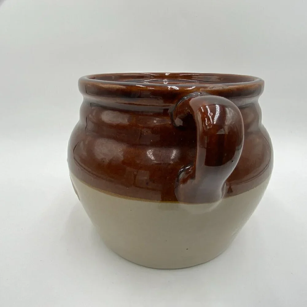 Vintage B & M Baked Beans Stoneware Bean Pot Only Brown Tan 0606 USA
